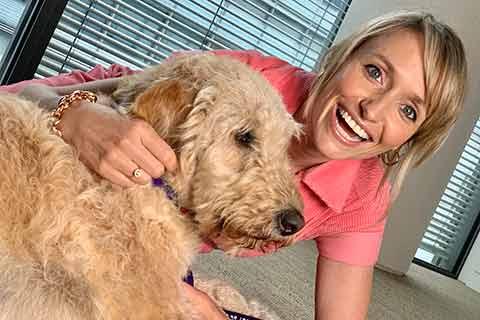 Kate Quilton and dog