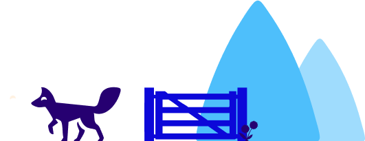 Fox by a fence graphic