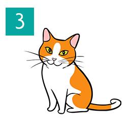 An illustration of a cat sitting demonstrating that their happy.