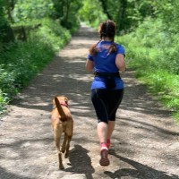 Runner outside with their dog
