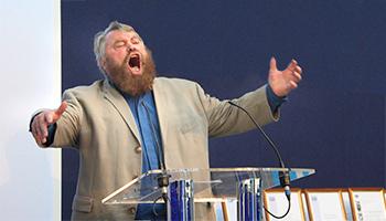 Brian Blessed presenting at AGM