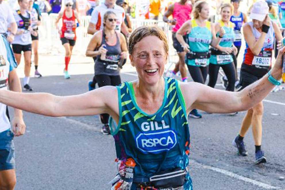 Event runners participating in road run for charity.