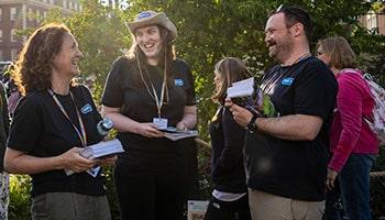 RSPCA volunteers helping at the RHS Chelsea Flower show